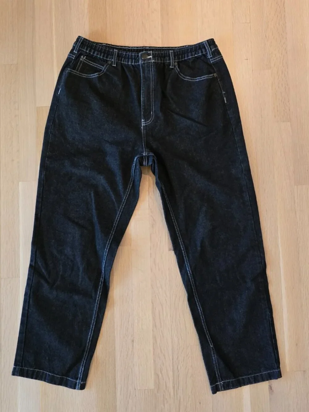 Haband Casual Joe Black Denim Jeans – Men's Size 40 – Contrast White Stitching